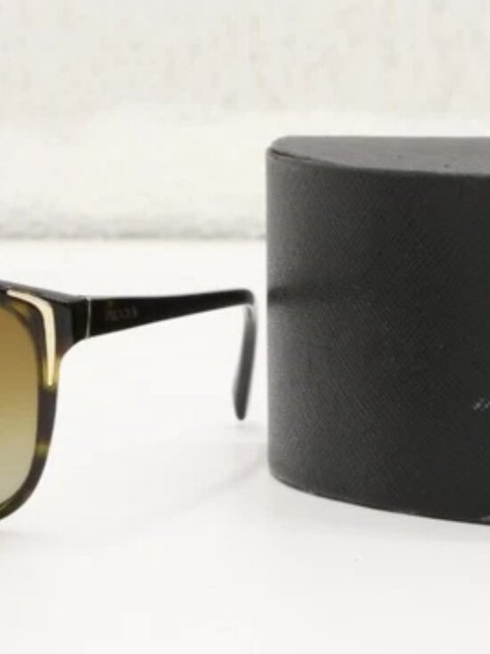 PRADA Tortoiseshell Brown Polarized Sunglasses SPR01O 55-17 2AU-6E1 140 2P main image 8